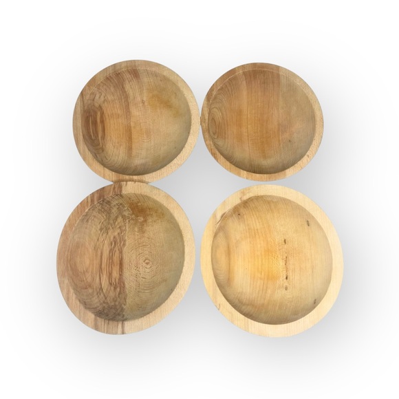 Vintage: Williams Sonoma 𖦹 Set of 4 Hand Carved Maple Salad Bowl 𖦹 - Picture 11 of 17